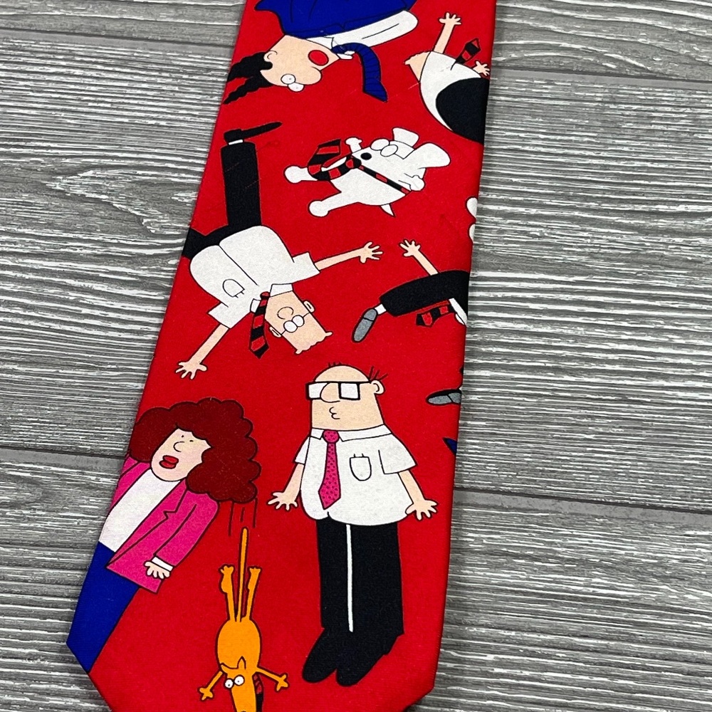 Vintage 90’s DILBERT & Friends Silk Cartoon Collectible Necktie Made in the USA